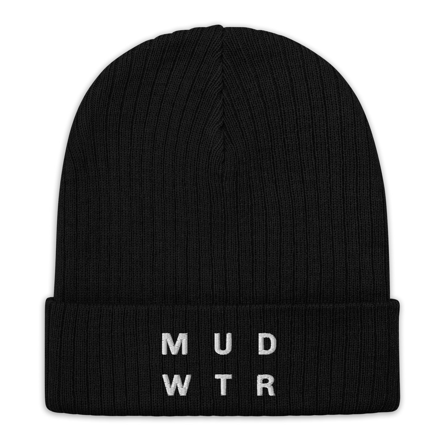 mud-wtr-beanie-q4 ribbed-knit-beanie-black-front-6478f6ebce026.png