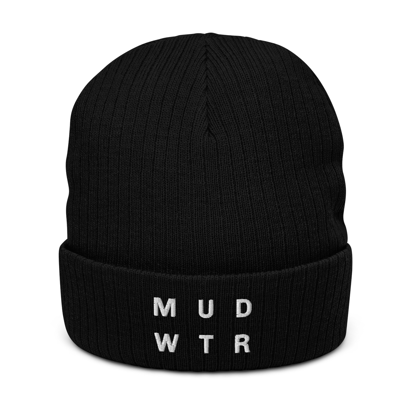 mud-wtr-beanie-q4 ribbed-knit-beanie-black-front-6478f6ebce068.png